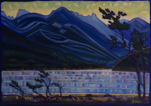 Waterton Bay Dawn   28 x40
oil on canvas    $2800 sold
